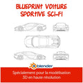 Blueprint voiture sportive sci-fi Wakiro