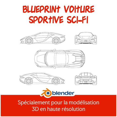 Blueprint voiture sportive sci-fi Wakiro