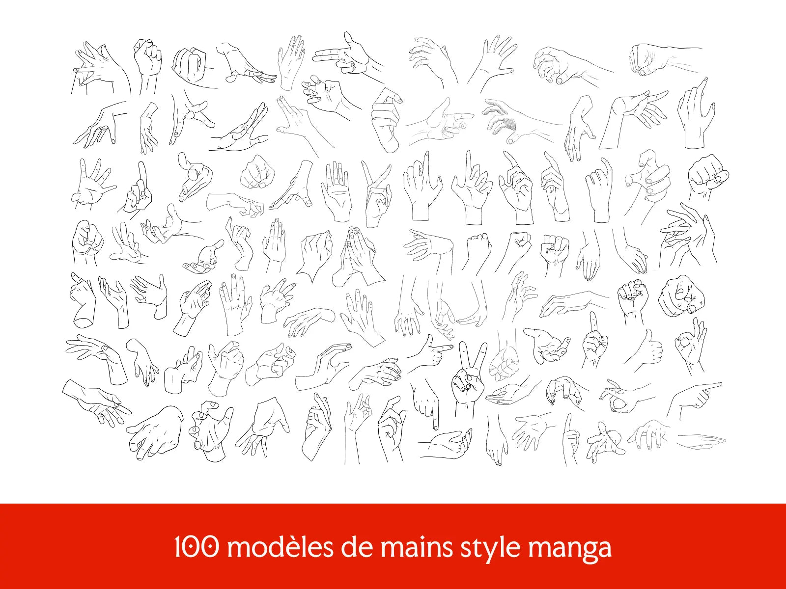Pack 100 références mains